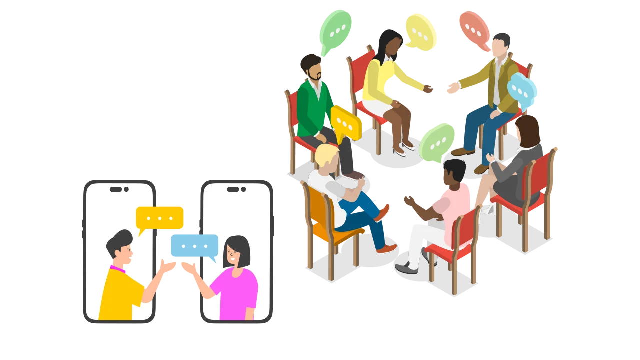 focus group discussion on phone and public gathering