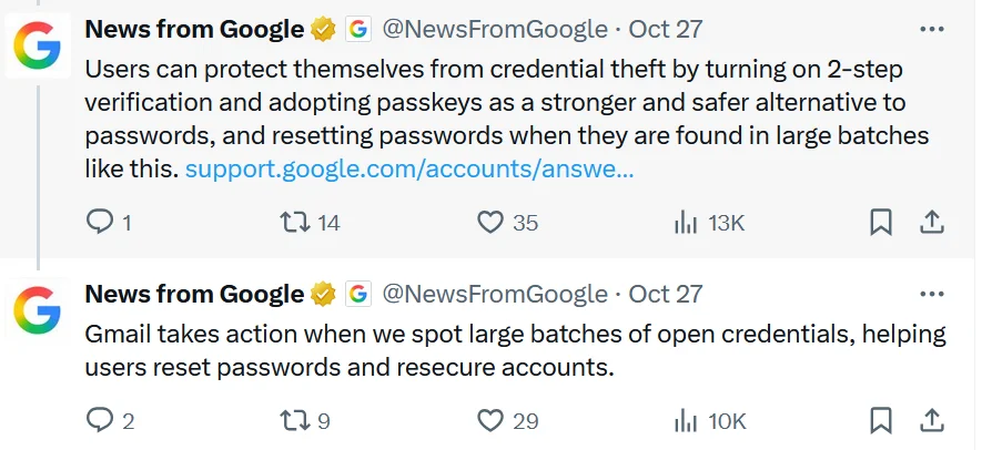 Screen shot image of google news on how to take gmail data precaution