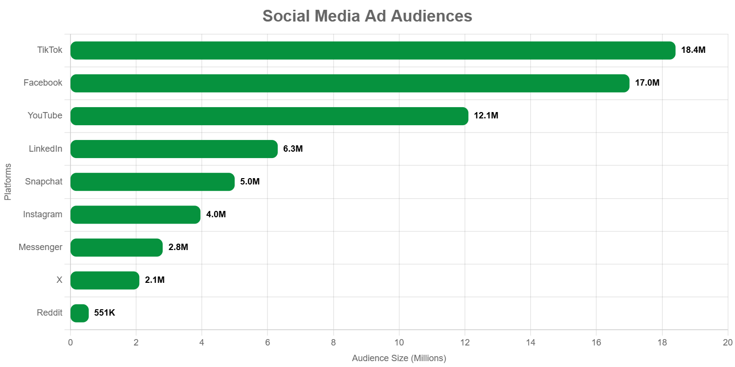 Ads audience on social media platforms in kenya